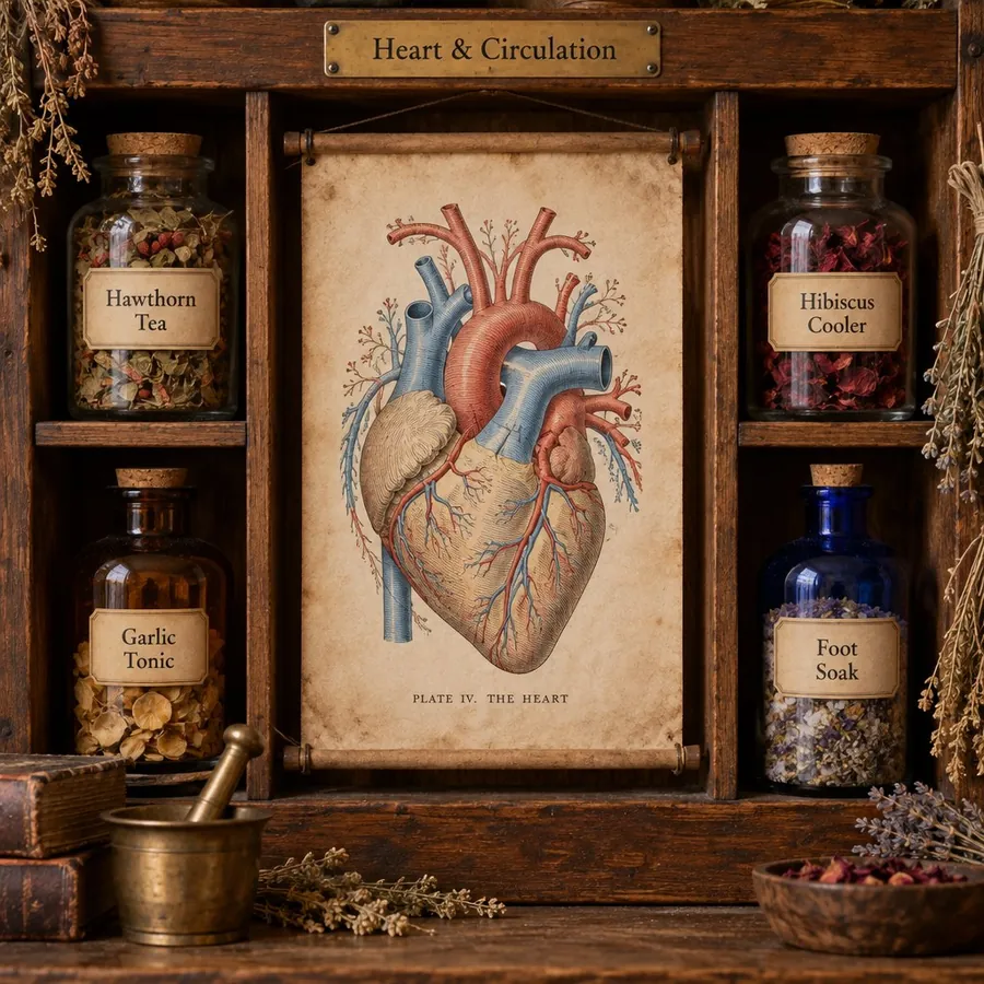 Apothecary shelf for Heart & Circulation remedies